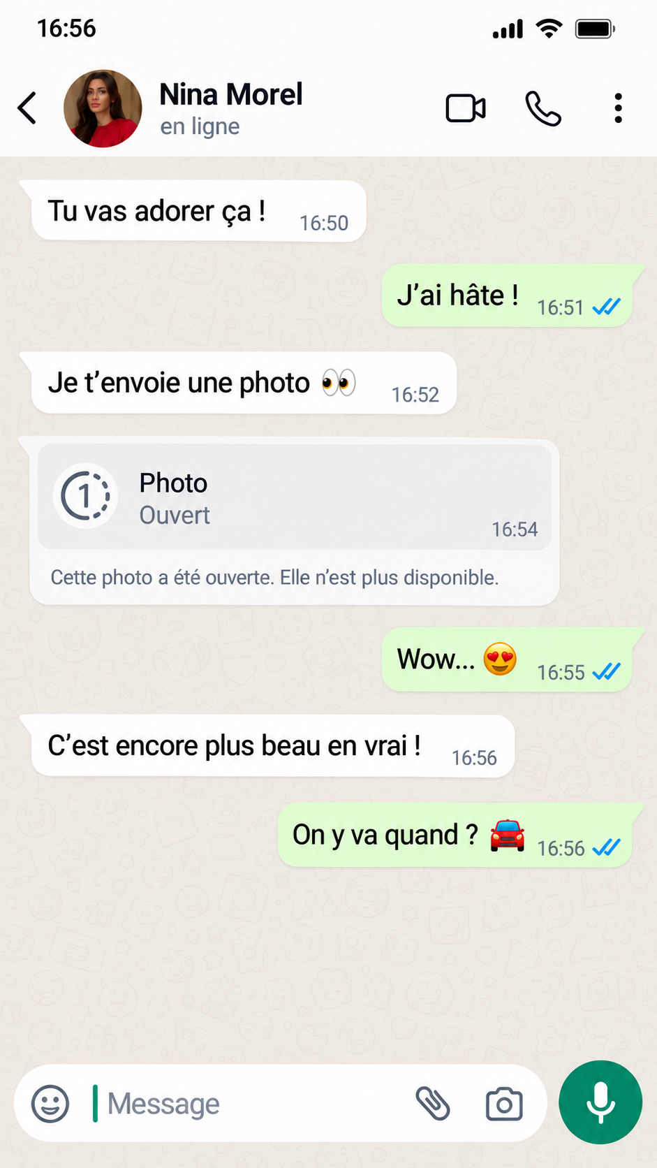 3. WhatsApp le marque comme ouvert